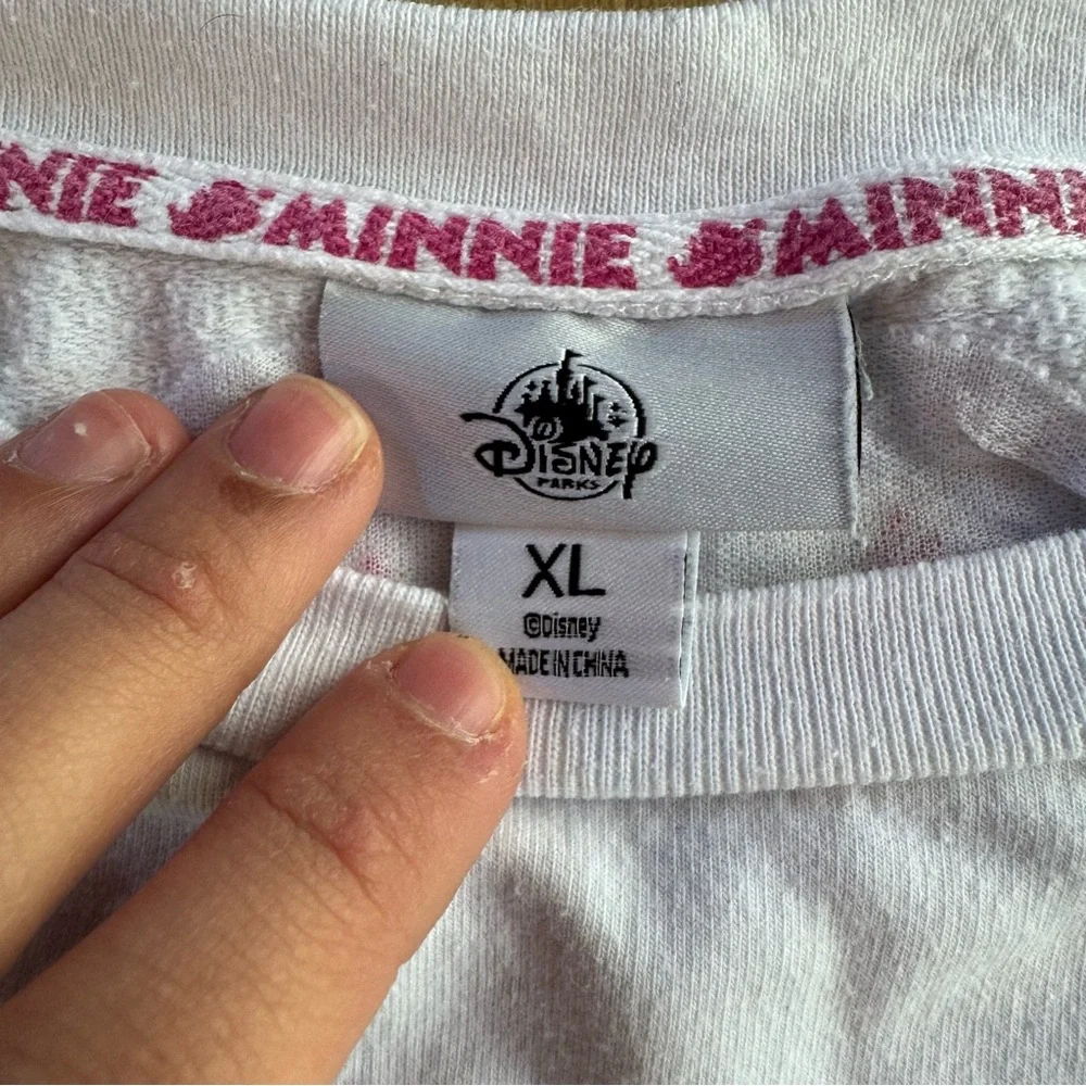 Disney Parks Minnie Mouse Polka Dot Puff Sleeve‎ Sweatshirt White Girls XL 14A